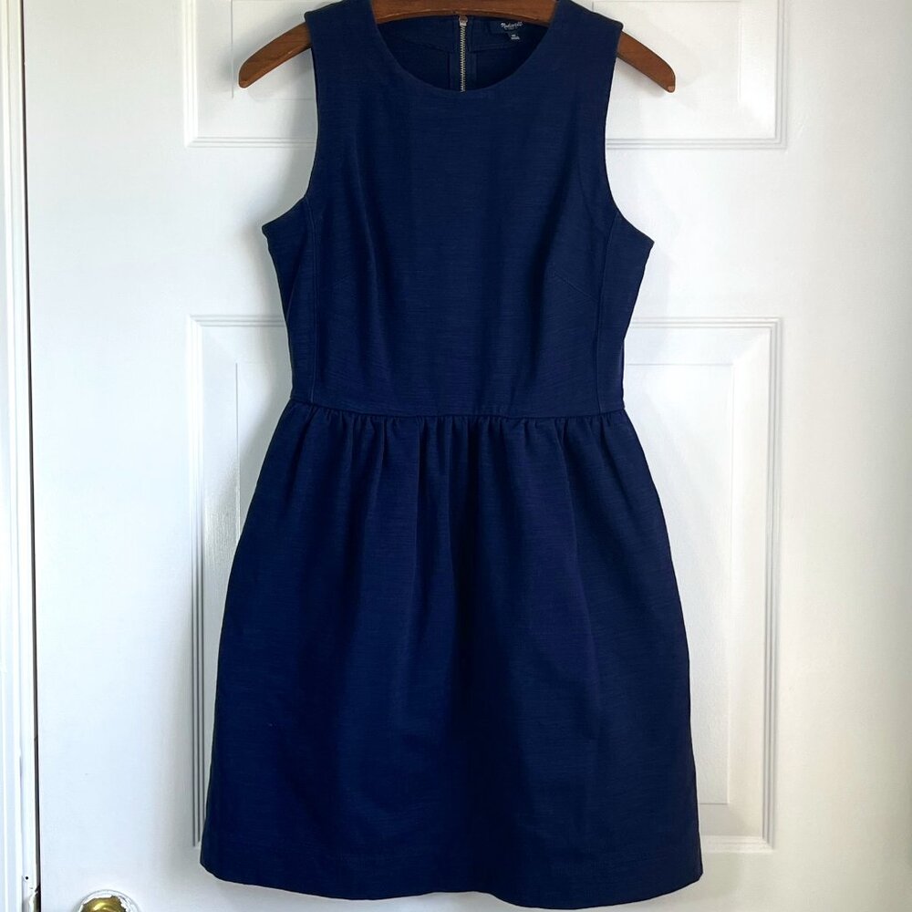 Madewell Sleeveless Navy Blue Fit and Flare Knit Mini Dress Size Medium